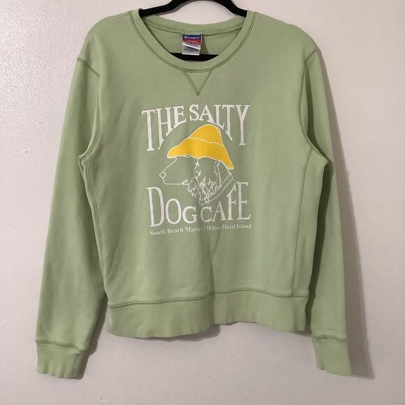 Green The Salty Dog Cafe Graphic Doggy Themed Sweatshirt XL Casual Autumn Fall - Picture 1 of 8